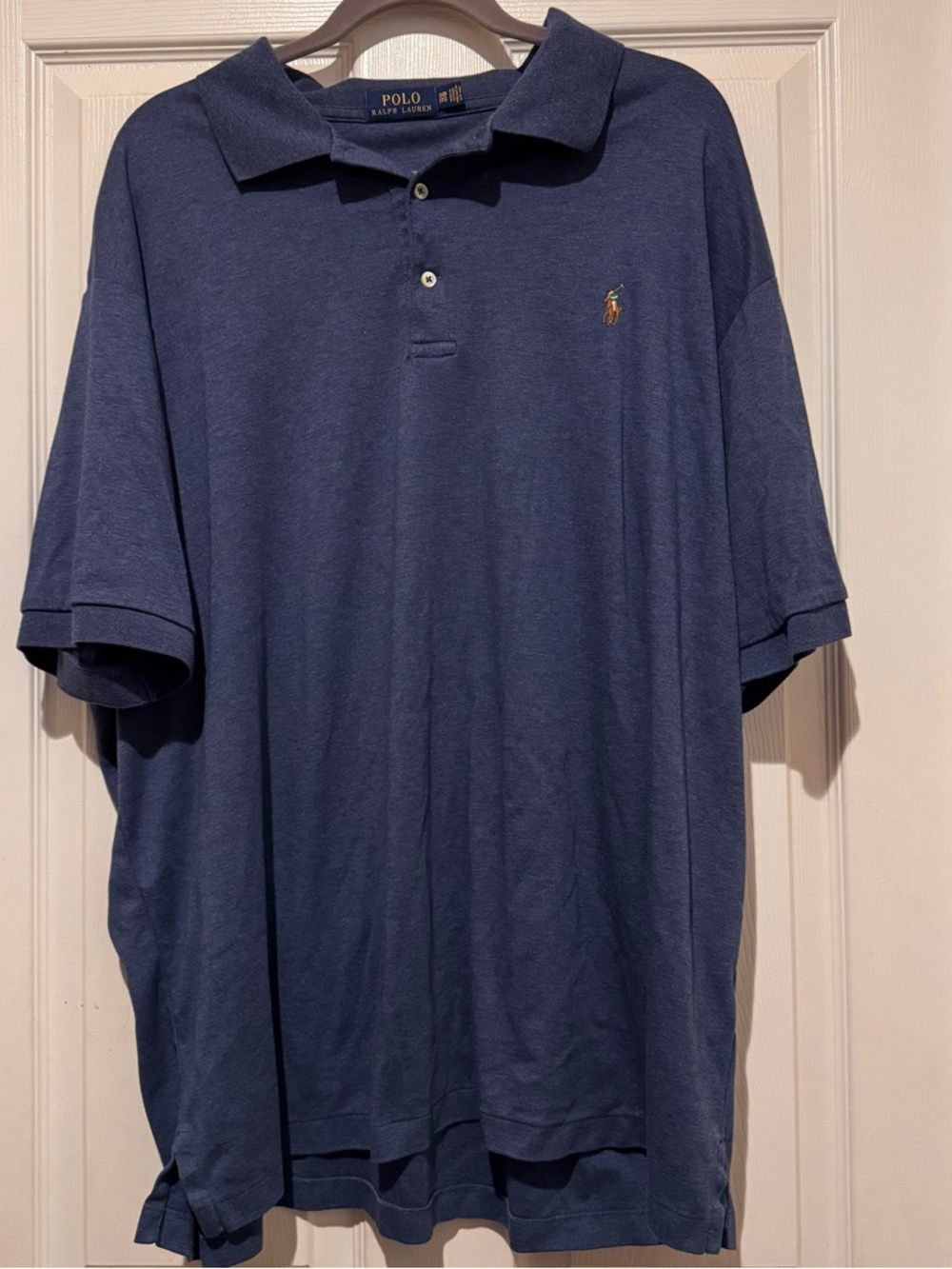 Polo Ralph Lauren Polo Shirt Mens Heather Blue Flesh Pony 3XB Classic Golf